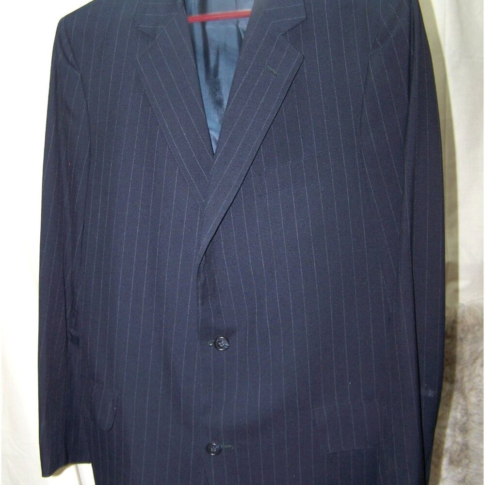 Brooks Brothers Wool Suit Jacket Blazer Navy Stripe Size 41